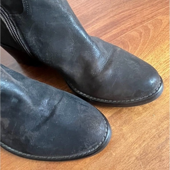 Manas Designs Brown Distressed Leather Knee High Italian Barn Boots Size 37 US 6 - Picture 4 of 7